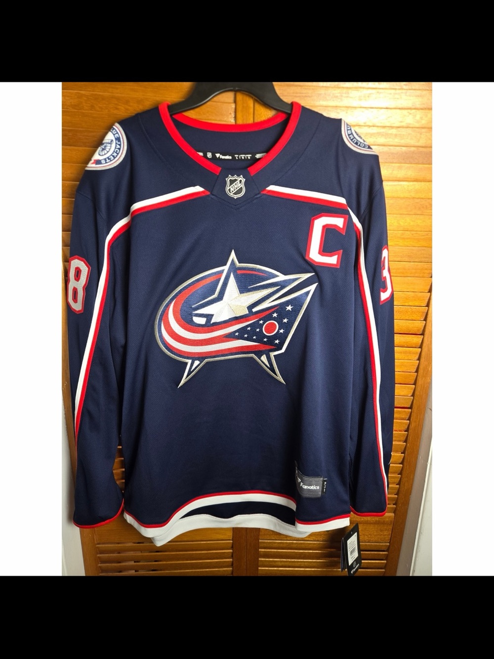 Columbus Blue Jackets Boone Jenner Fanatics Breakaway Home Jersey Mens Large